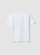 White pure cotton oversized T-shirt with basketball graphic print for boys_1