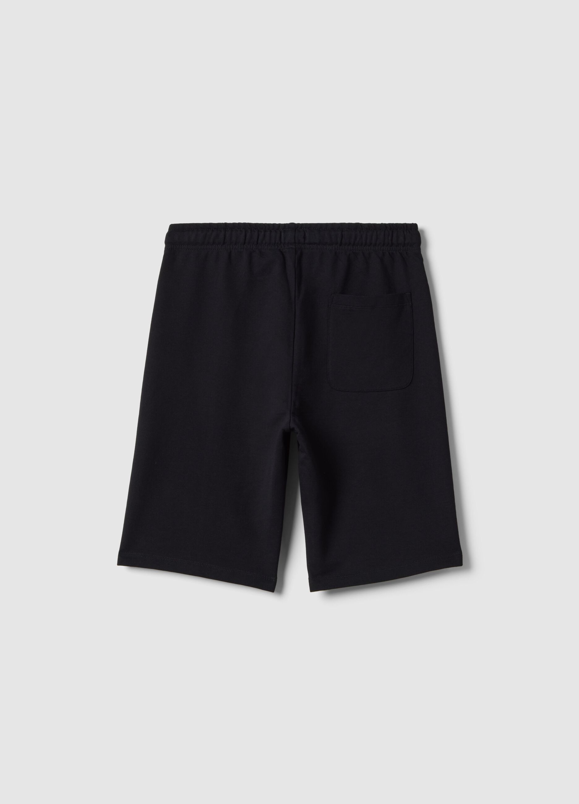 Regular fit black pure cotton shorts for boys