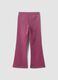 Girls&rsquo; purple flared stretch-cotton trousers with star print_1
