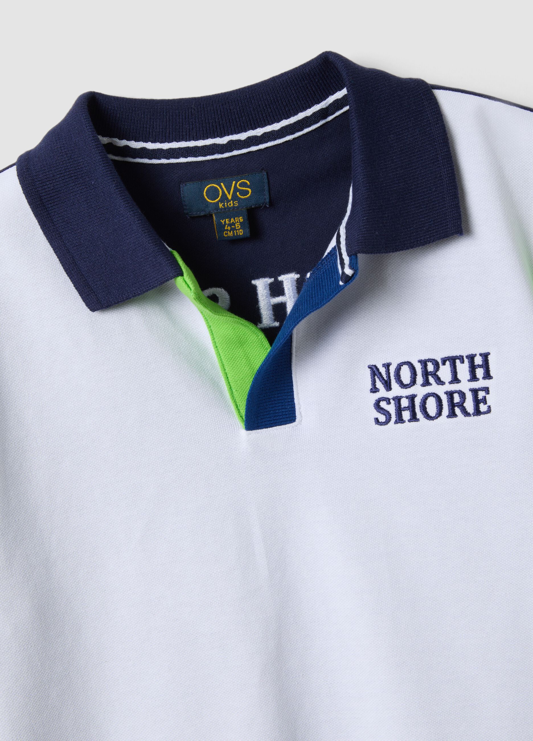 Multicolour short-sleeve stretch cotton polo shirt