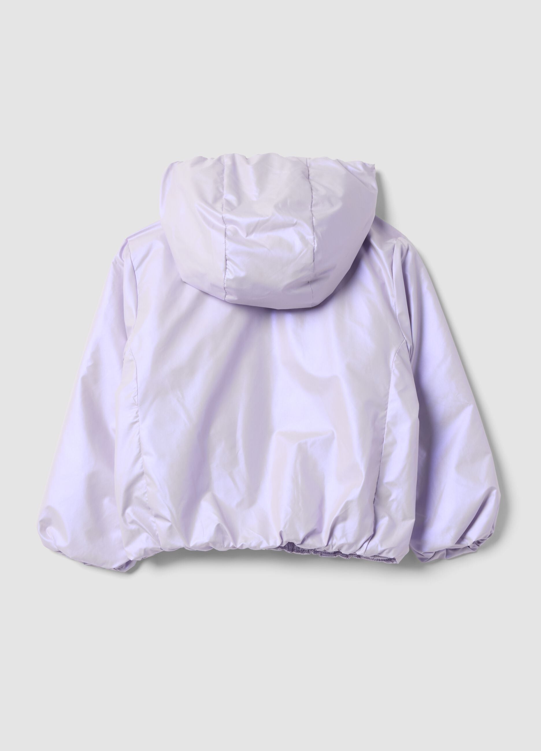 Violette wattierte Jacke mit Kapuze und Reissverschluss, Regular Fit f&uuml;r Baby-M&auml;dchen
