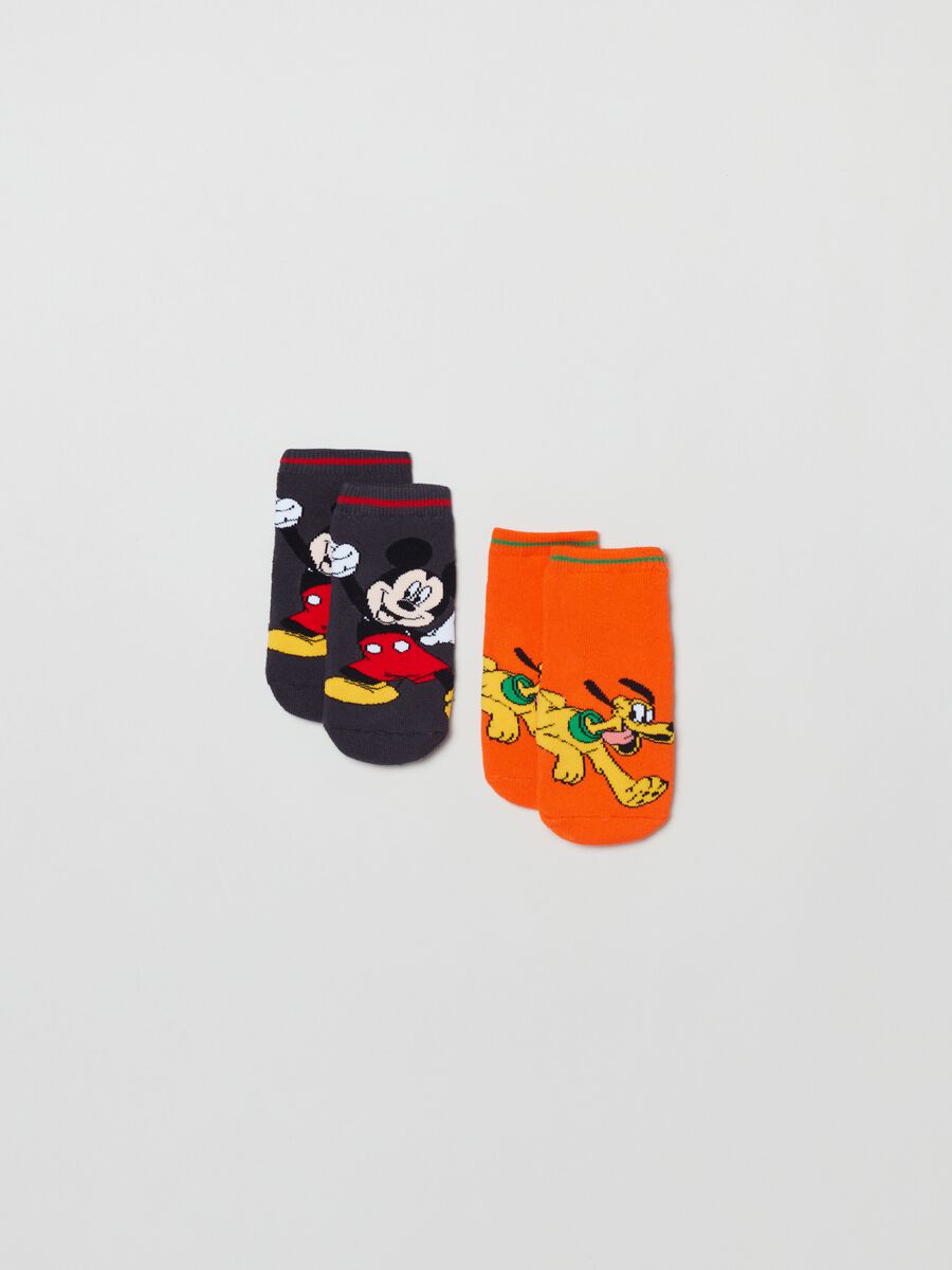 Two-pair pack Mickey Mouse and Pluto slipper socks_0