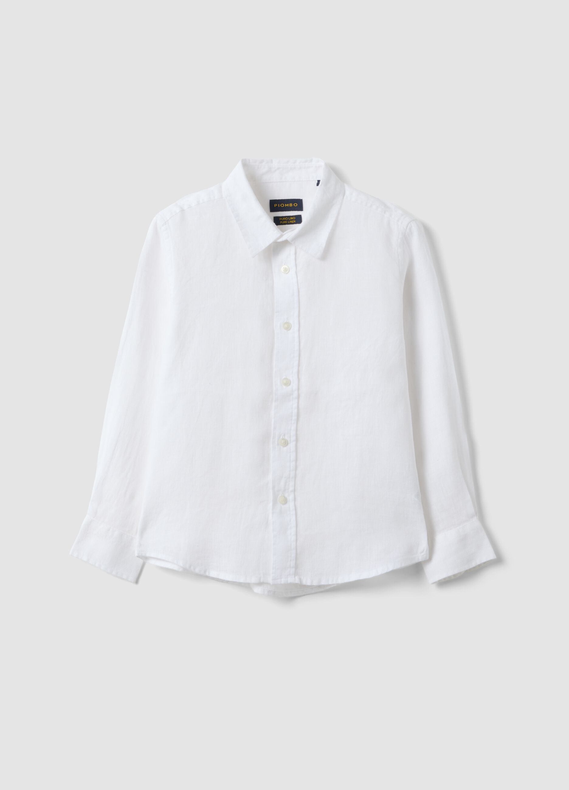 Kids&rsquo; White Pure Linen Oversized Shirt