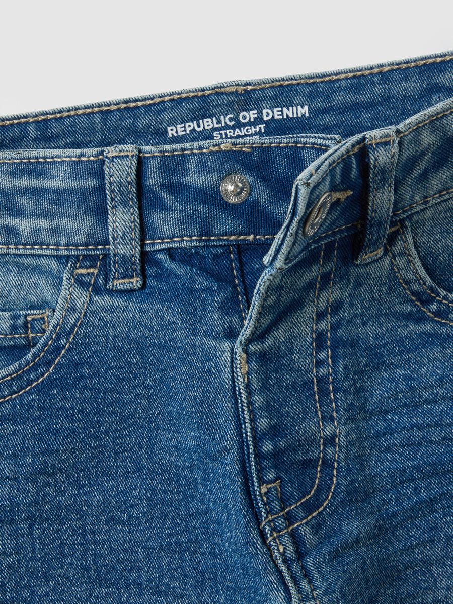 Kids' Straight Blue Stretch Denim Jeans_2