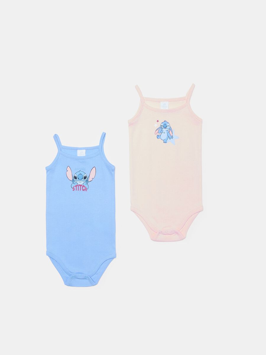 Two-pack organic cotton bodysuits with Stitch print_0