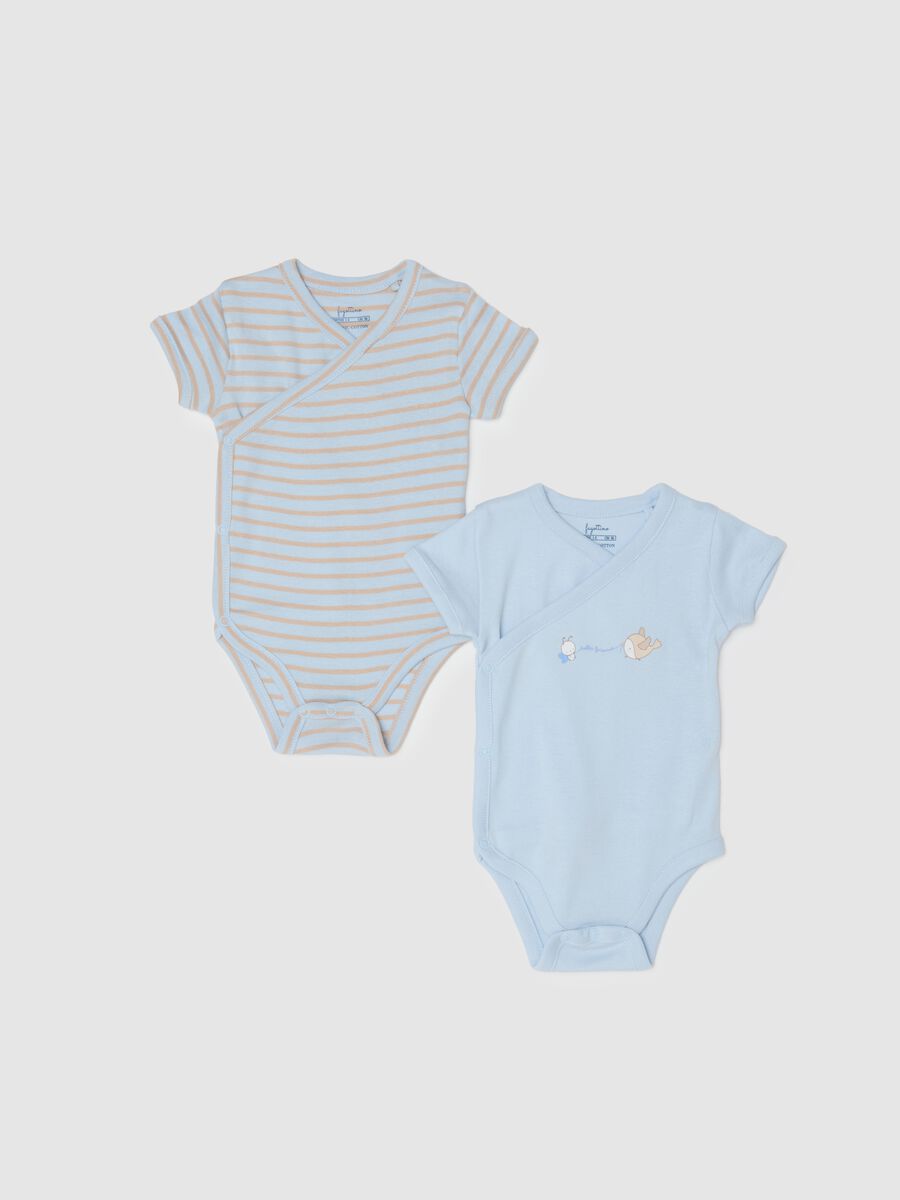 Newborn Multicolour Pure Cotton Bodysuit Twin Pack_0