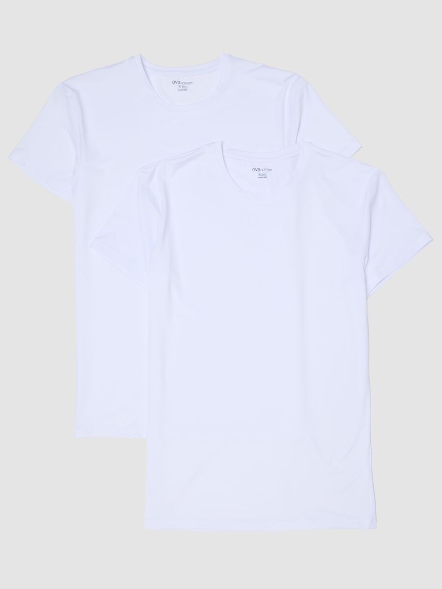 Pack de 2 camisetas blancas de tejido el&aacute;stico_4