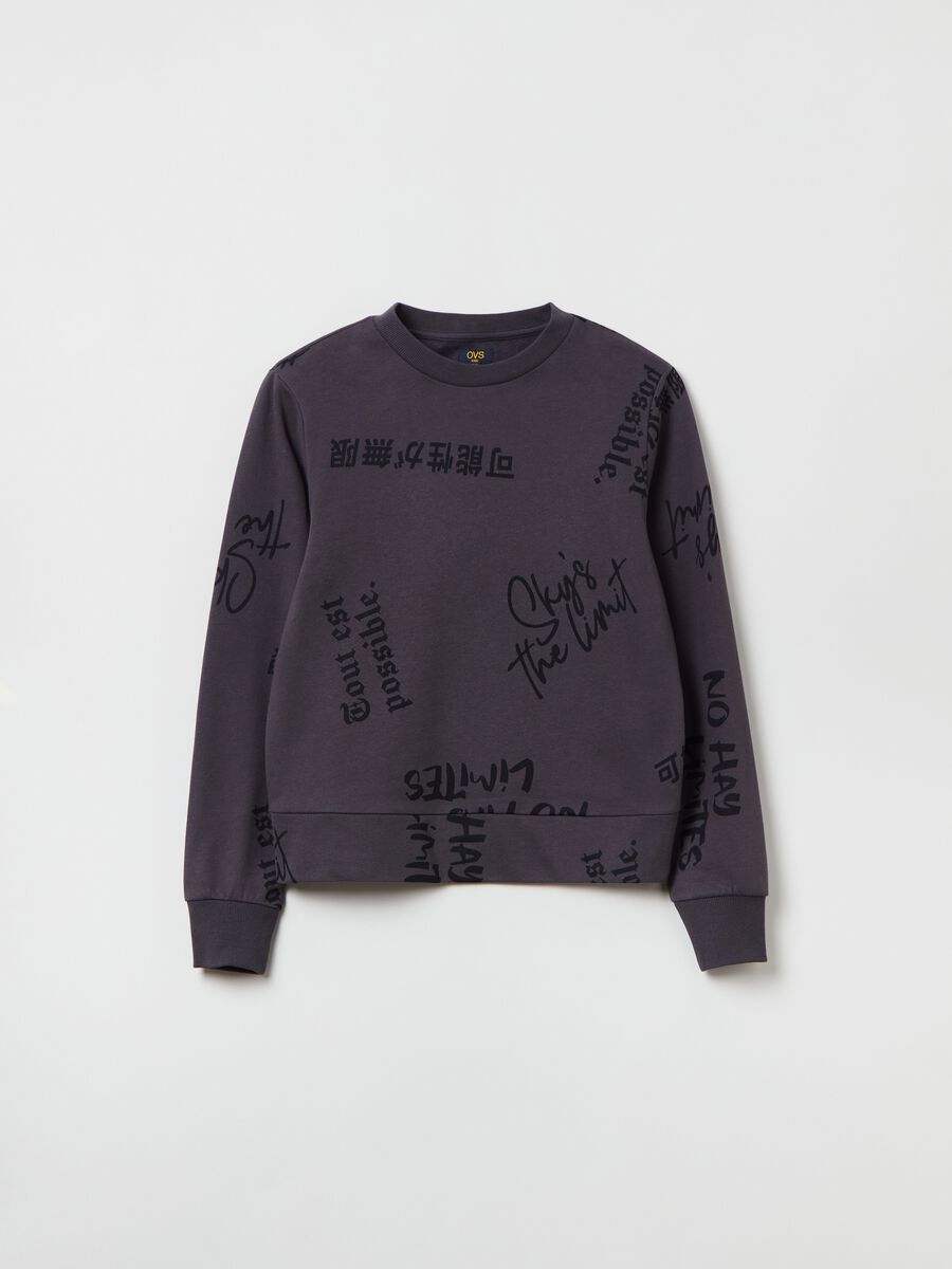 Letter print sweatshirt with crew neck_0
