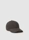 Regular fit black pure cotton baseball cap_0