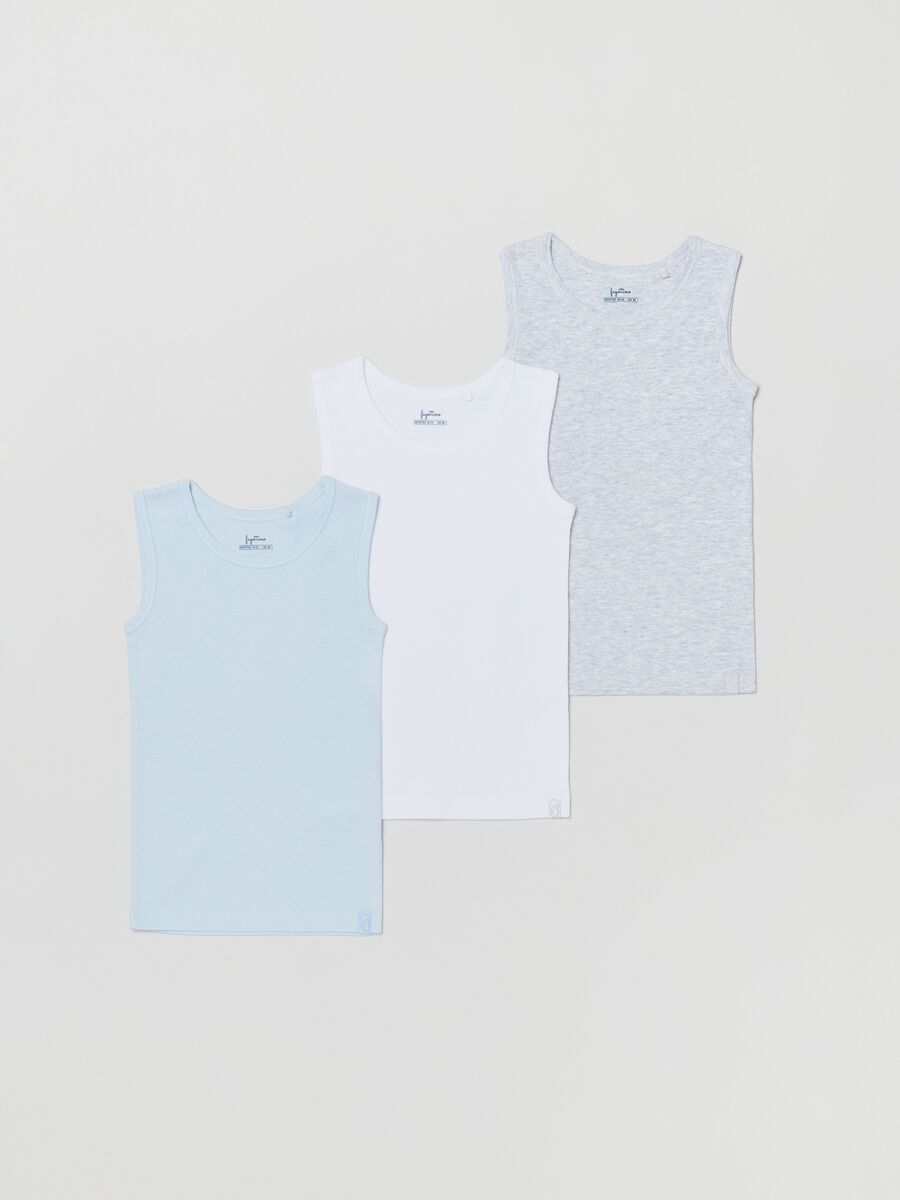 Three-pack racerback vests with round neck_0