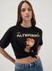 Black pure cotton regular-fit T-shirt with print_0