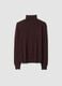 Brown high-neck jumper in viscose and wool blend, regular fit_0