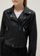 Girls' regular fit black biker jacket with zip_2