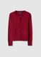 Regular fit red crew neck cardigan_4