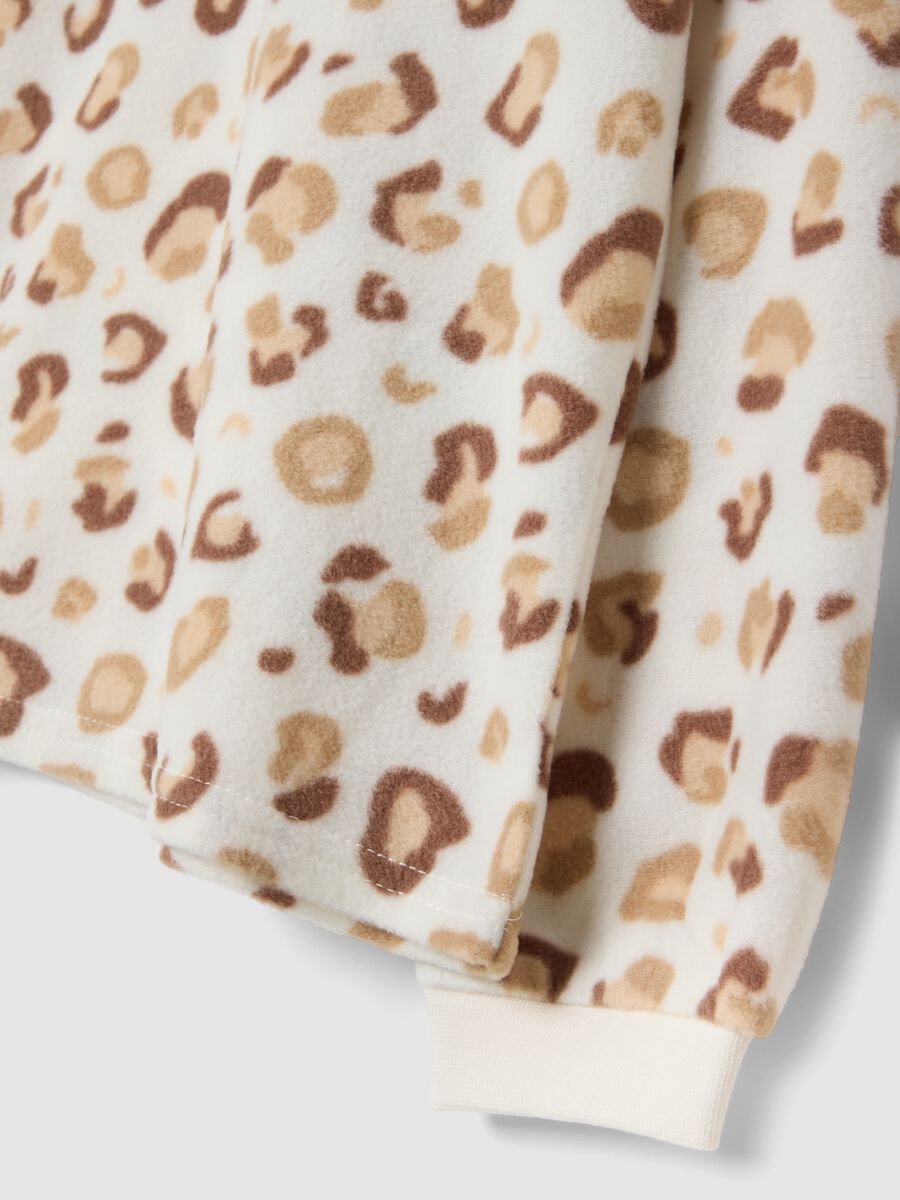 White animal-print crew-neck pyjamas_2