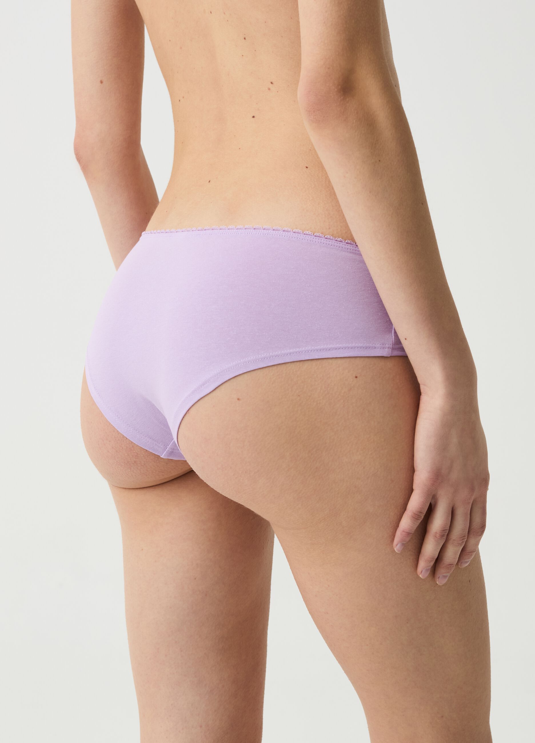 Five-pack stretch organic cotton French knickers