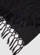Black scarf in viscose and linen blend with fringes_2