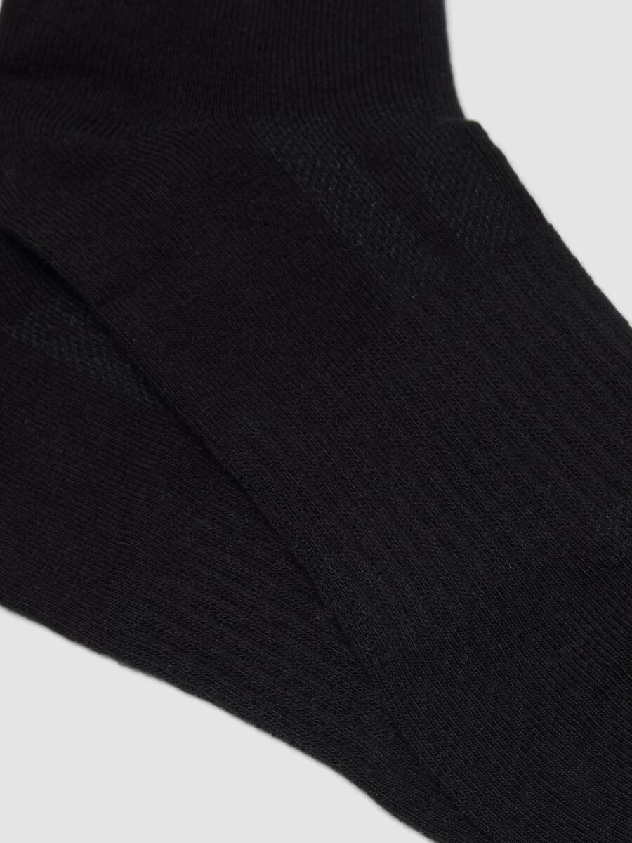 3-pack of black ankle sports socks in organic cotton blend_2