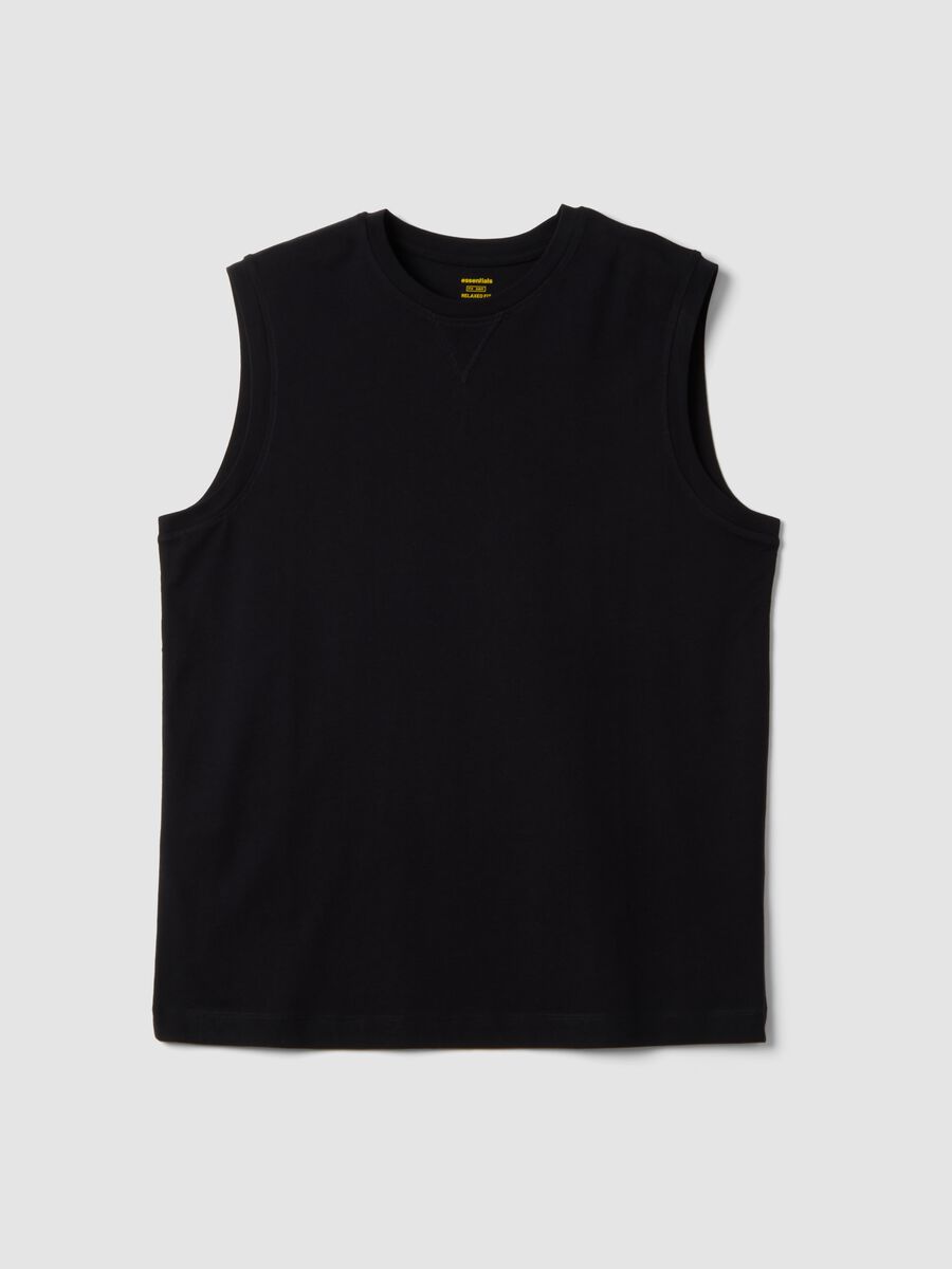 Black pure cotton vest_4
