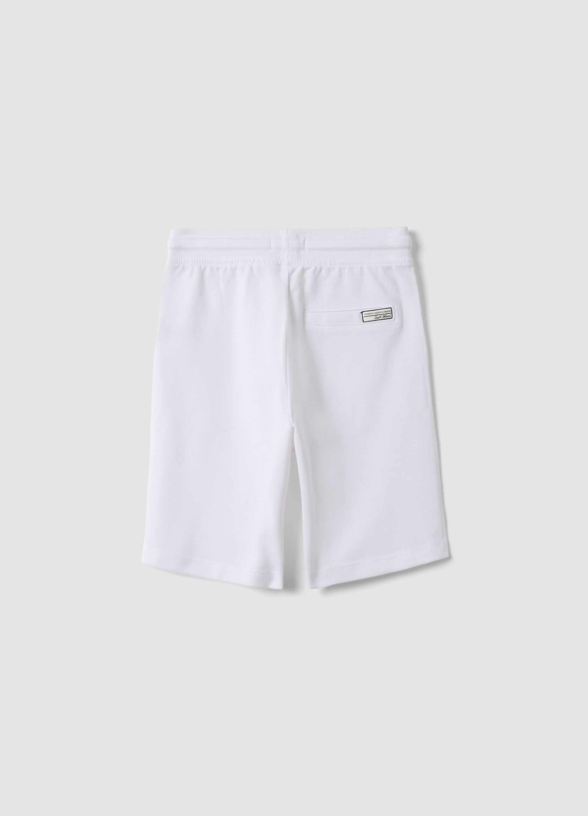 White pure cotton regular fit kids shorts