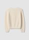 Cardigan beige in misto cotone con scollo profondo a V fitted_6