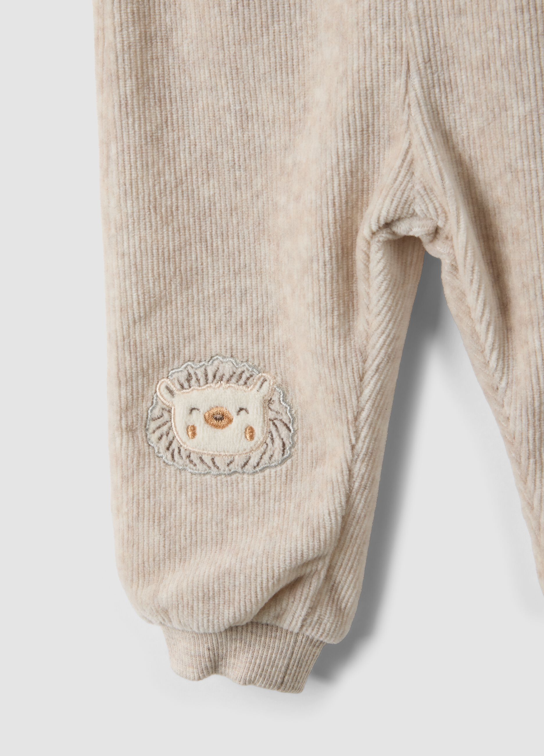 Completo velour beige melange in misto cotone