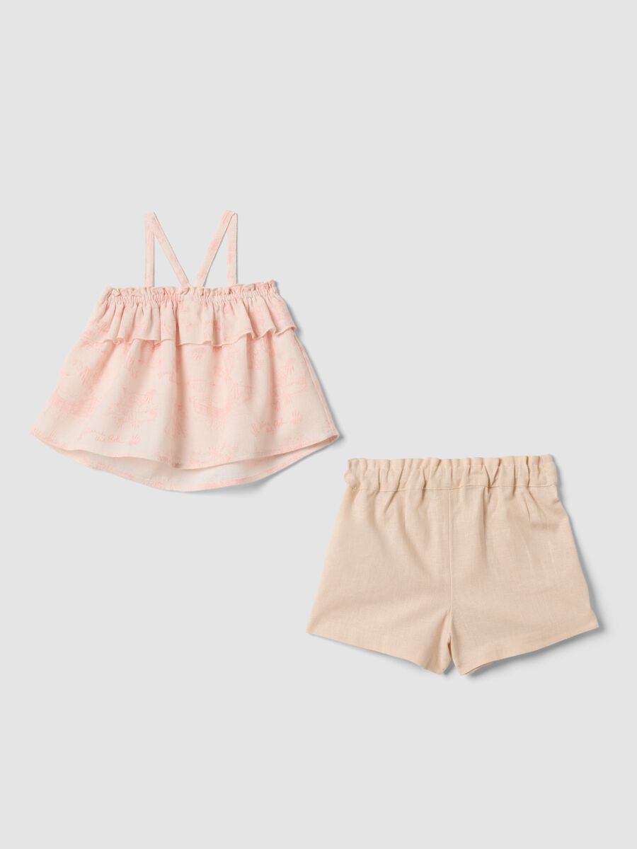 Pink pure cotton set with top and shorts_1