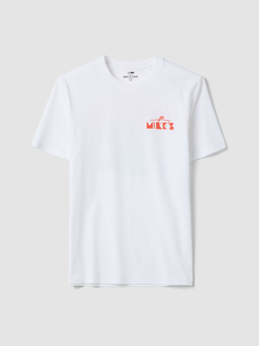White printed T-shirt in pure cotton, regular fit_4