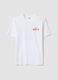 Wei&szlig;es T-Shirt mit Print aus reiner Baumwolle, Regular Fit_4