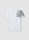 White pure cotton kids' oversized fit t-shirt with snake_3