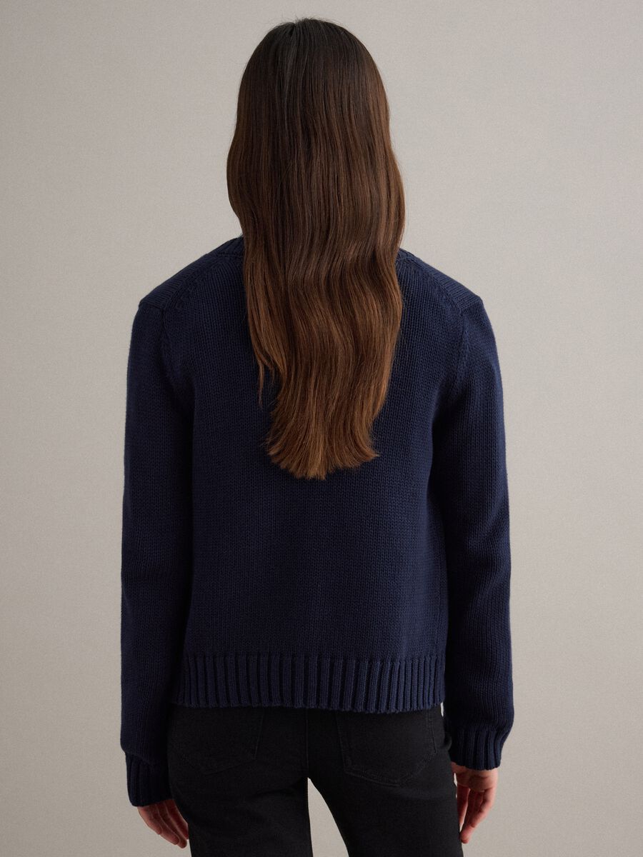 Regular fit pure cotton blue cardigan with buttons_2