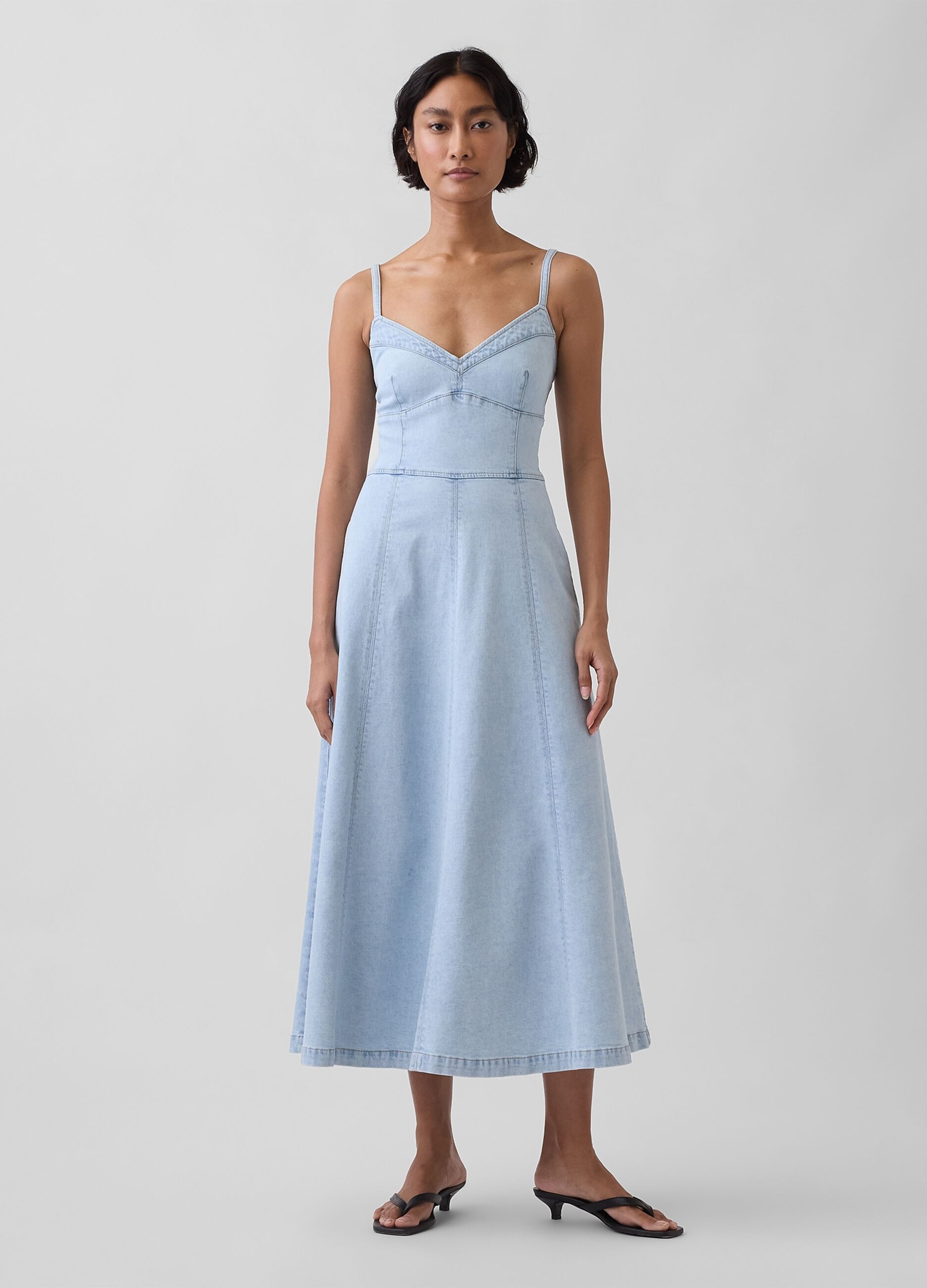 Midi-Kleid aus Stretch-Baumwolle