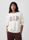 Elfenbeinweisses Sweatshirt aus Baumwollmix mit GAP-Schriftzug im Muster_0