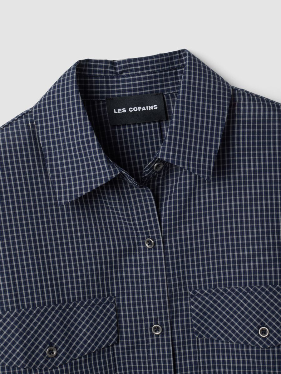 Blue checked regular-fit cotton and lyocell blend shirt_5