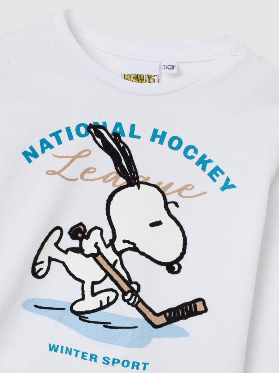 White regular fit pure cotton kids' t-shirt with Snoopy_2