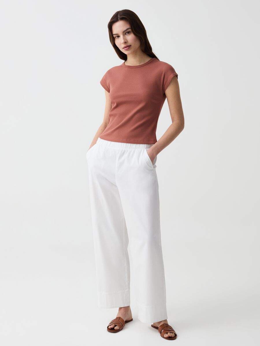 Essential ribbed T-shirt with kimono sleeves_1