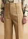 Straight-leg beige cotton blend trousers regular fit_1