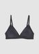 Black triangle bra in stretch fabric with removable padding_0