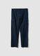 Blue regular-fit linen and cotton blend cargo trousers_0
