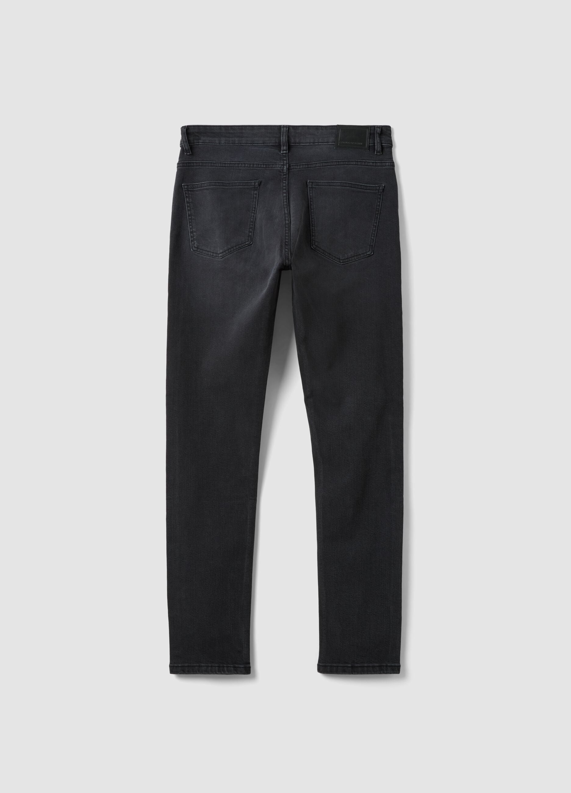 Schwarze Slim-Fit-Jeans aus Stretch-Baumwoll-Denim