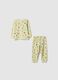 Yellow newborn pyjamas in pure cotton regular fit with prints_0