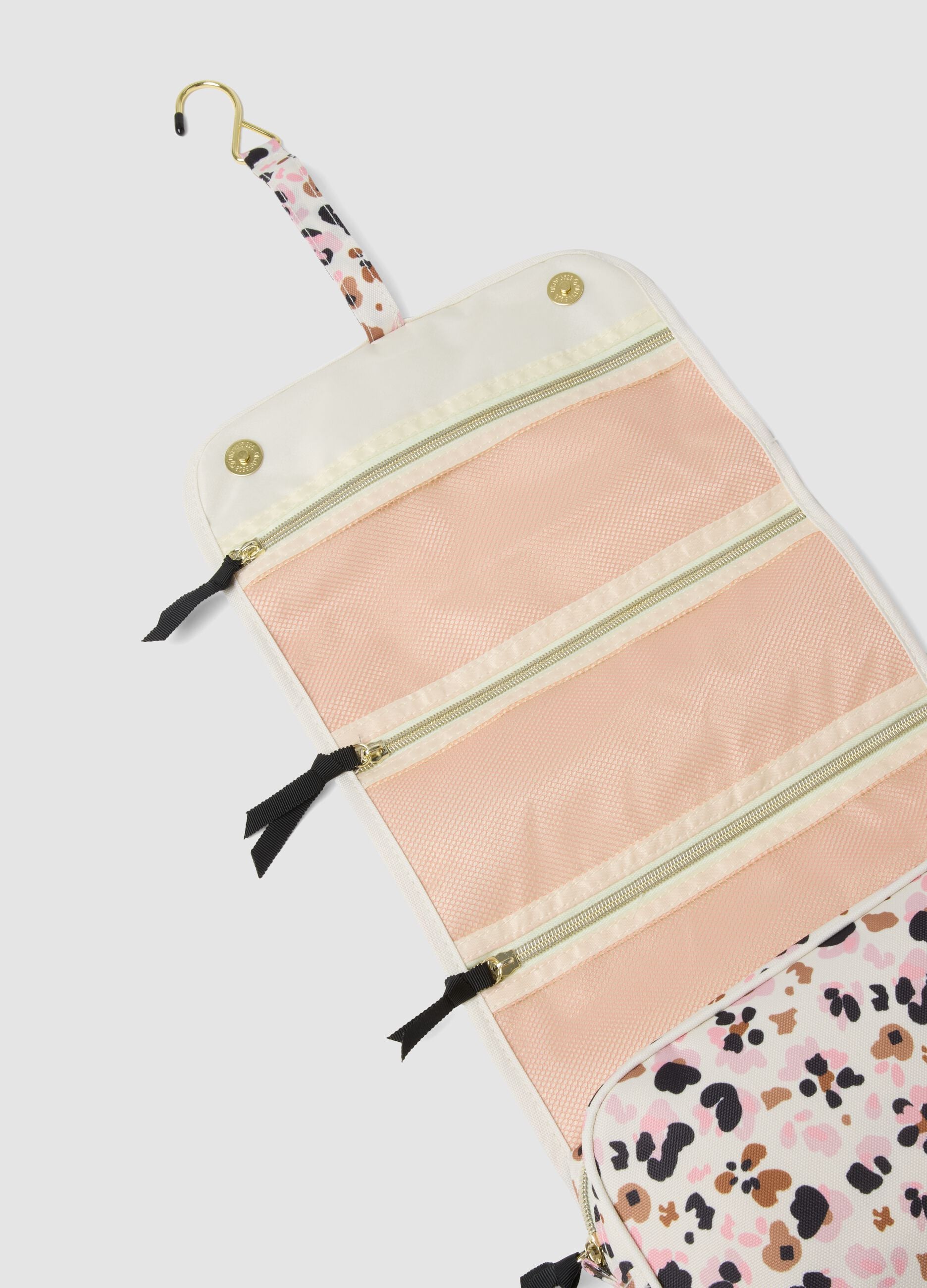 Necessaire branco com estampado animal