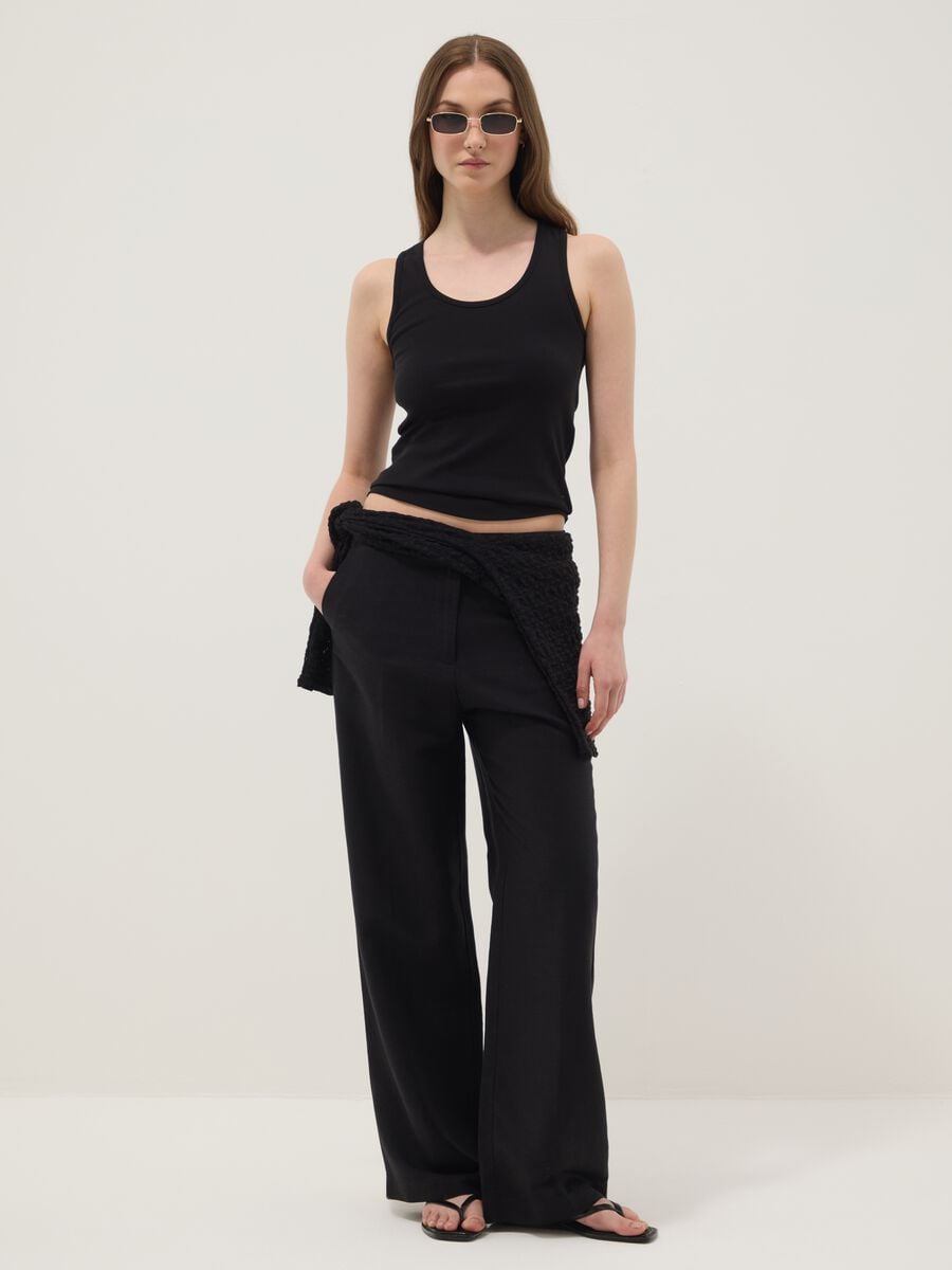 Schwarzes Tanktop aus reiner Baumwolle_2