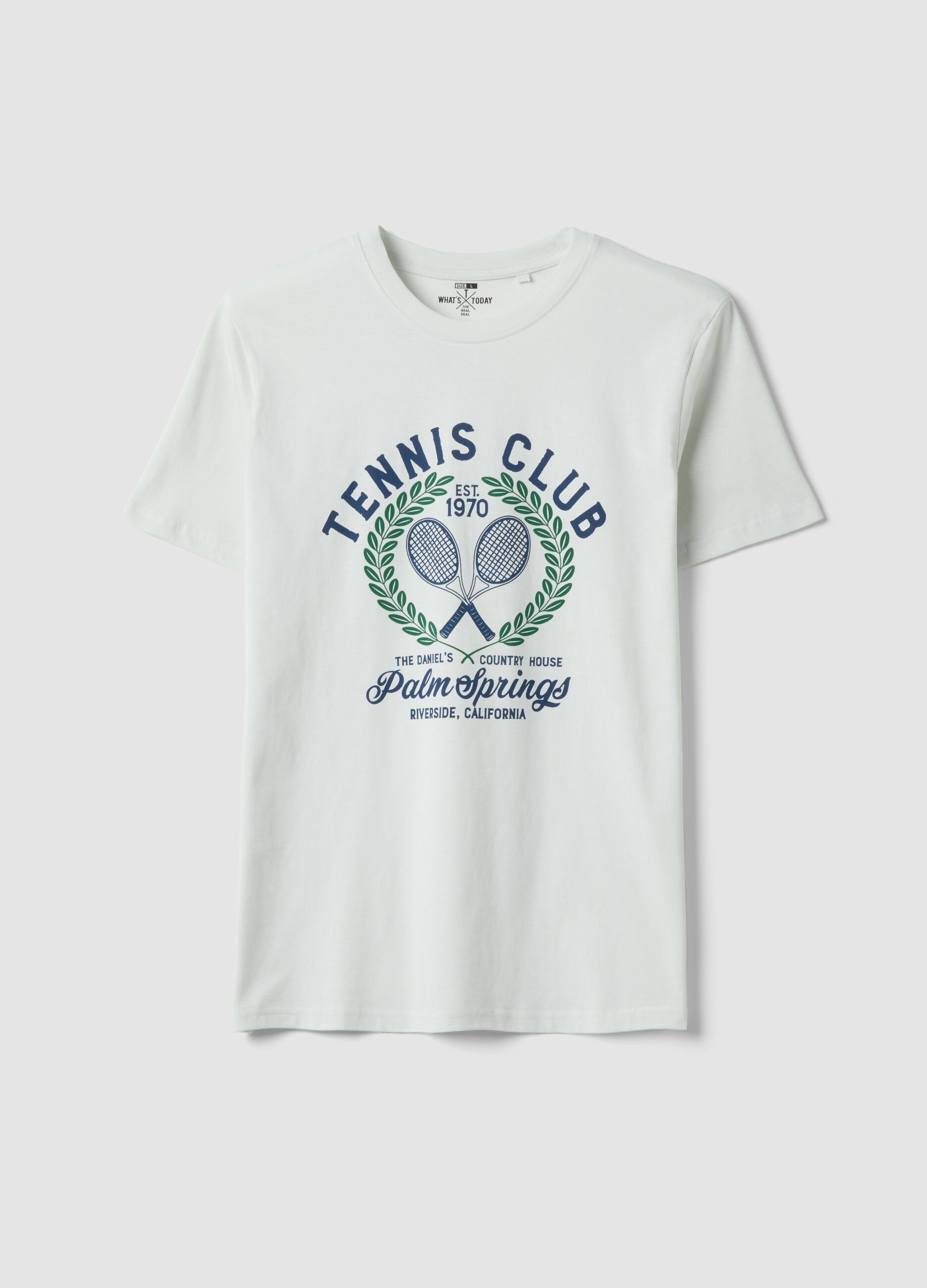 Wei&szlig;es T-Shirt mit Print aus reiner Baumwolle im Regular Fit