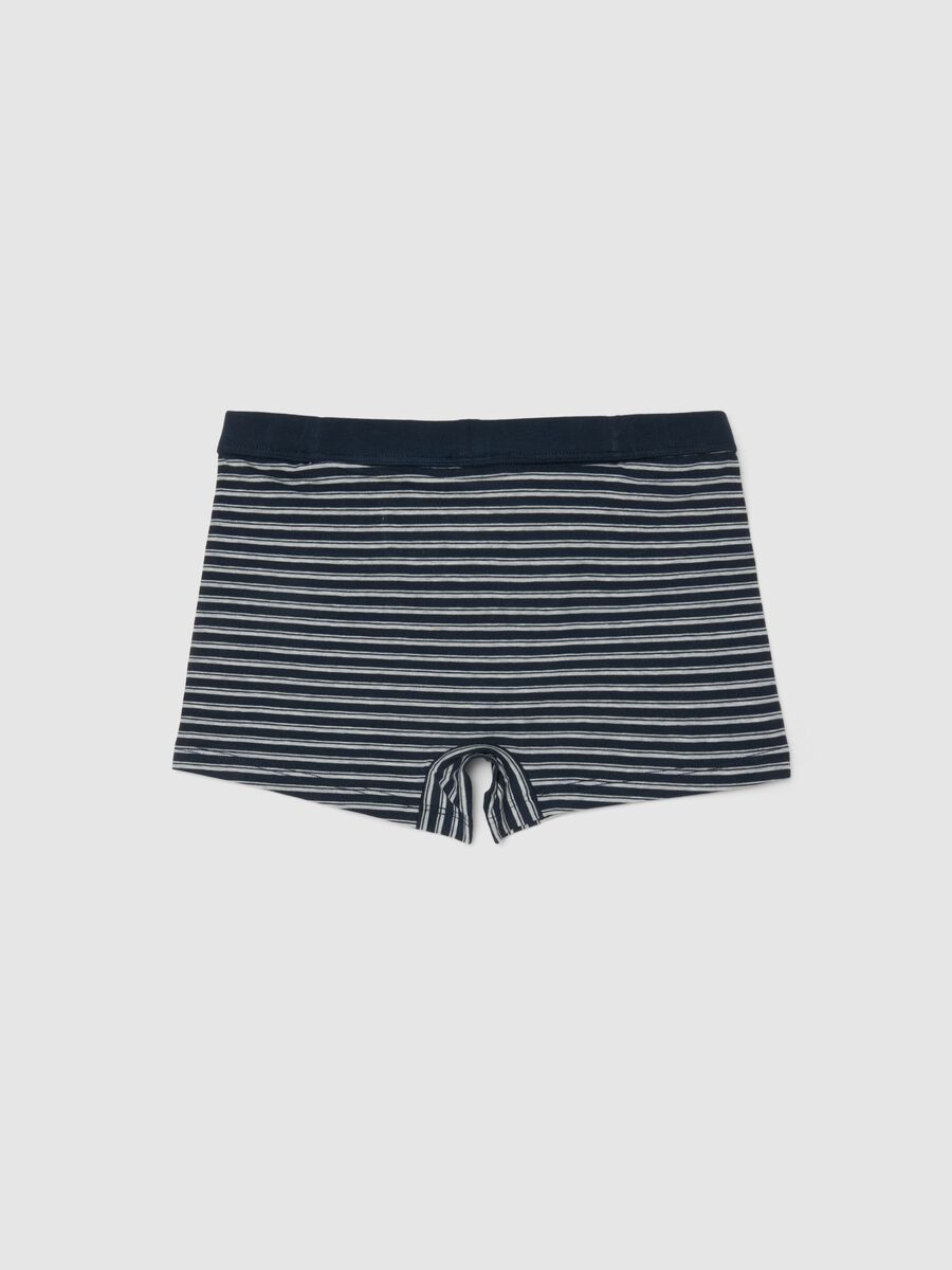 Regular fit multicoloured striped stretch cotton boys' boxers_1