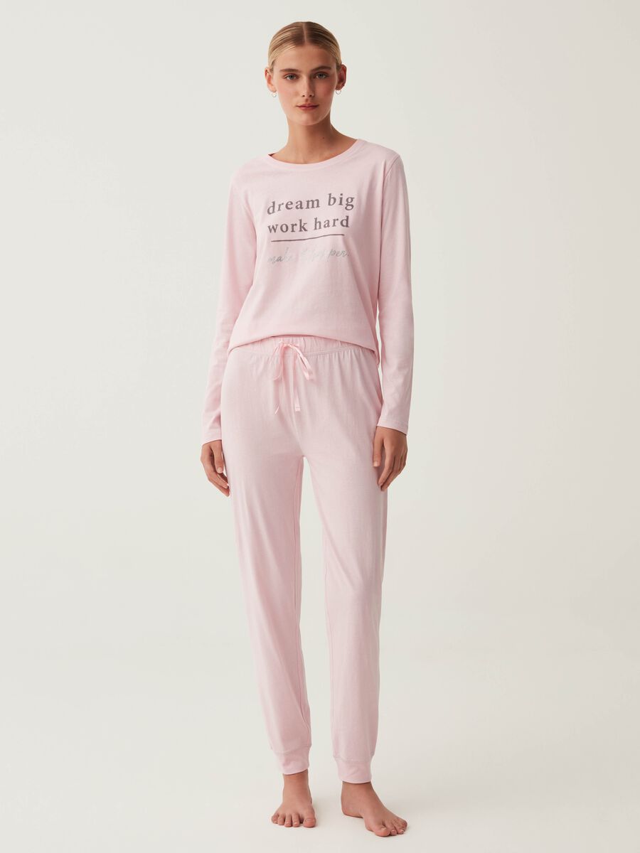 Long pyjama trousers in cotton_0