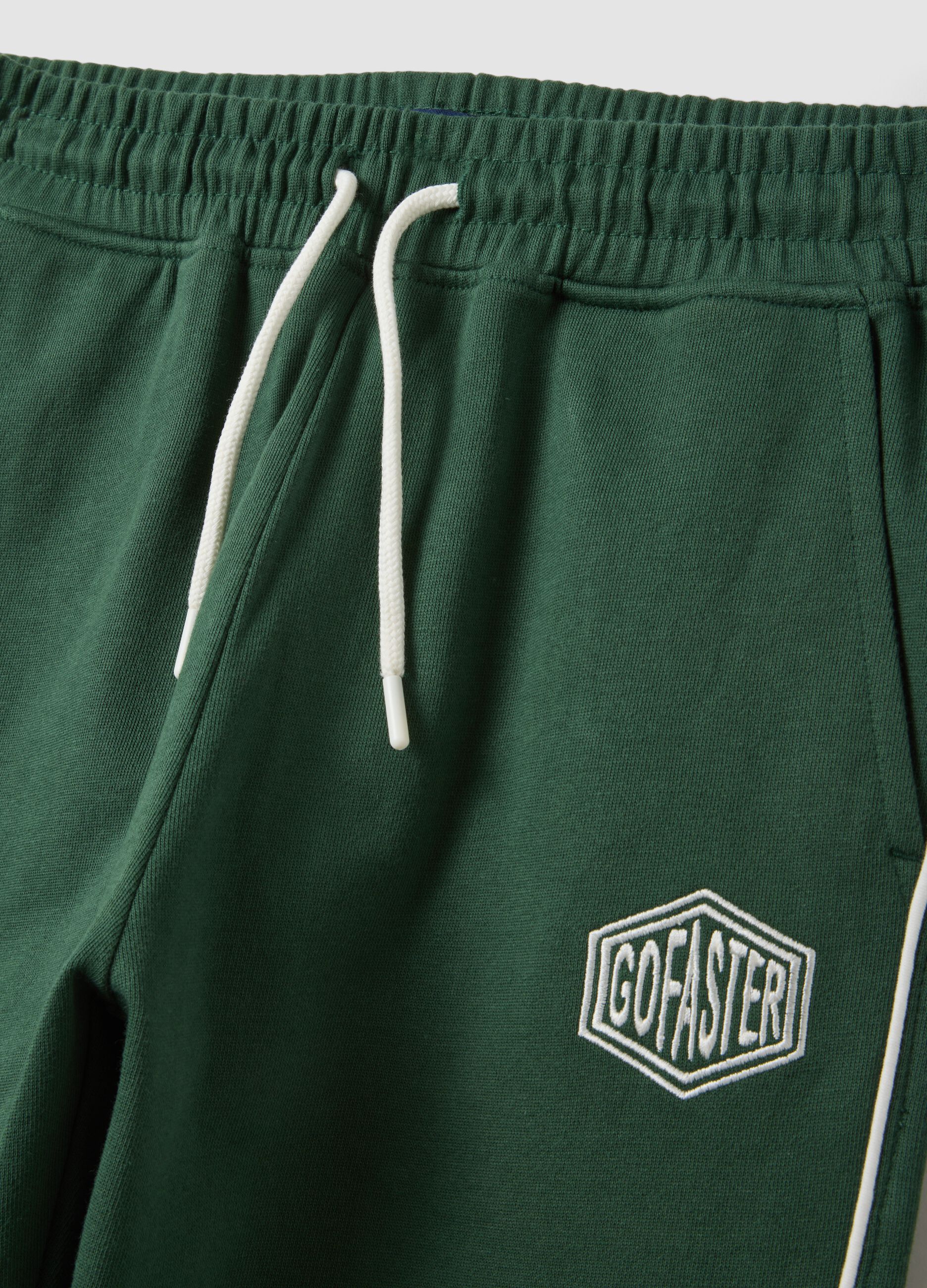 Pantaloni jogger verdi in puro cotone con coulisse