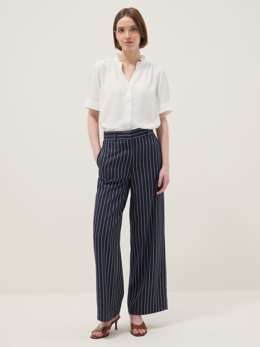 White short sleeve pure cotton shirt regular fit_1