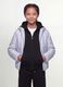 Grey hooded rain jacket with zip for girls_0