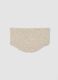 Sciarpa beige m&eacute;lange in misto lana con interno teddy_1